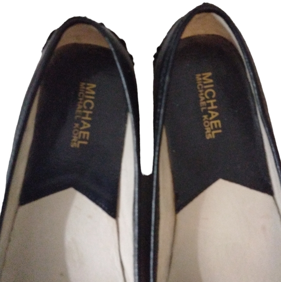 Michael Kors Black Ballet Flats Genuine Leather MK logo Women's size 7.5 - Picture 4 of 9